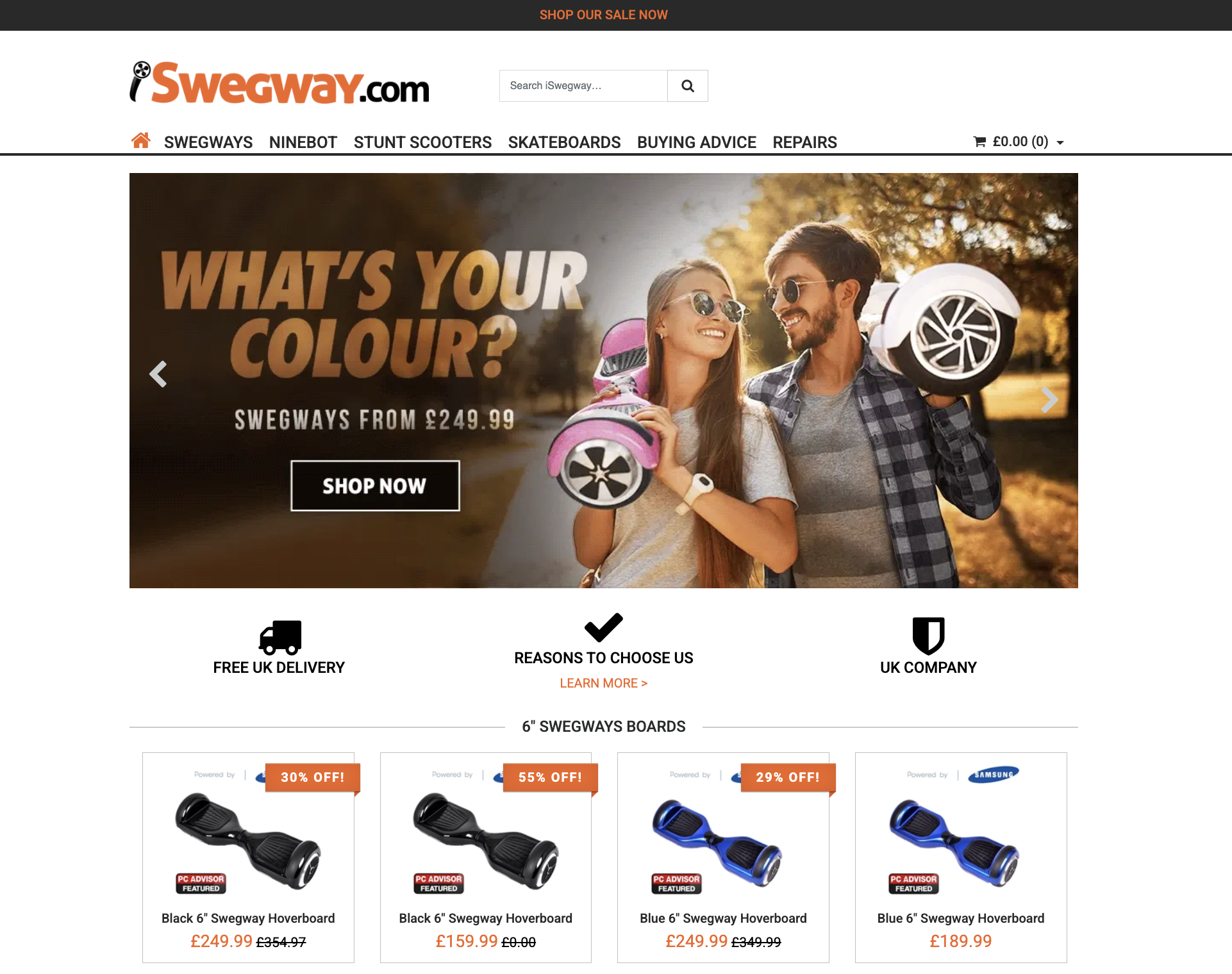 iSwegway website screenshot