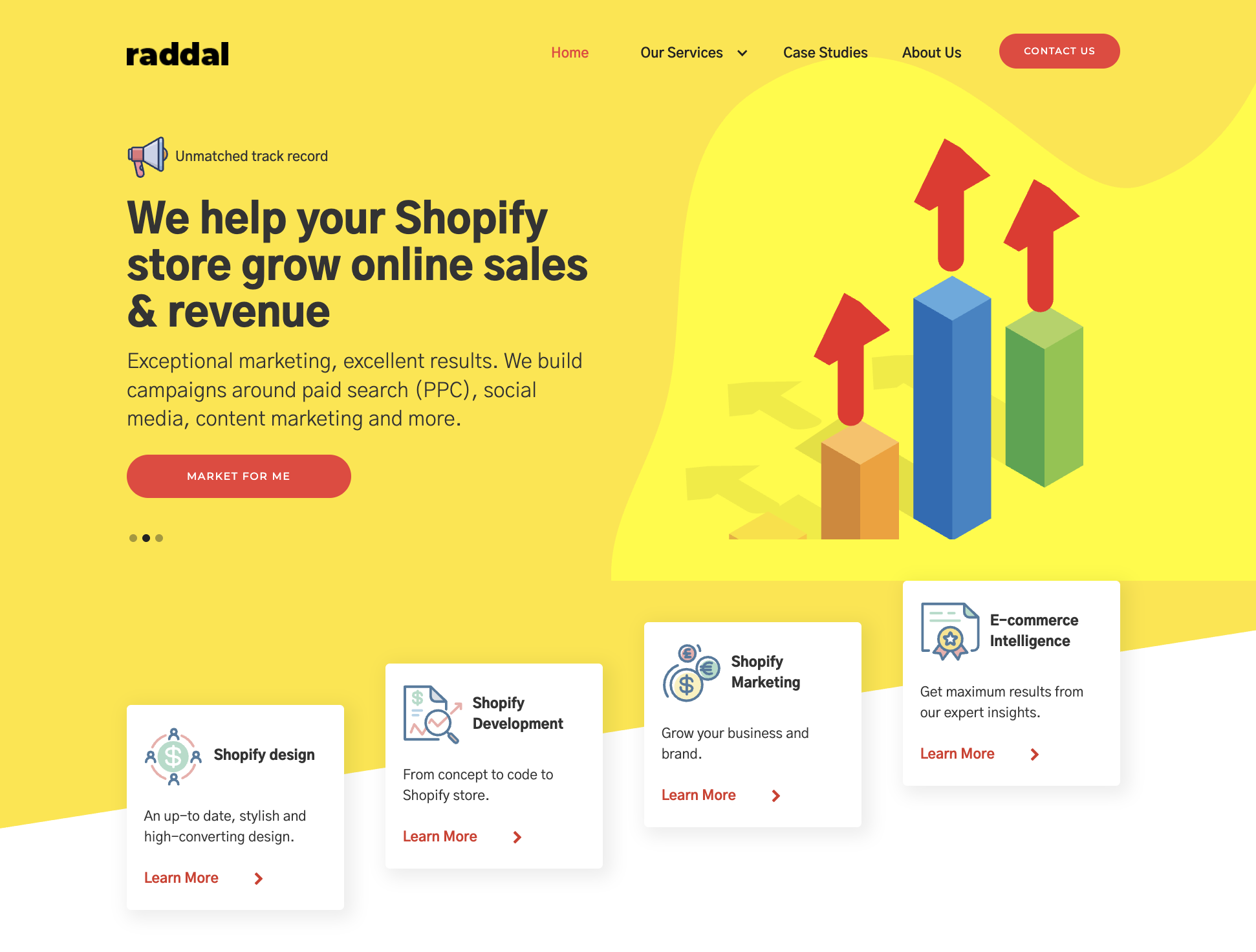 Raddal Agency website screenshot